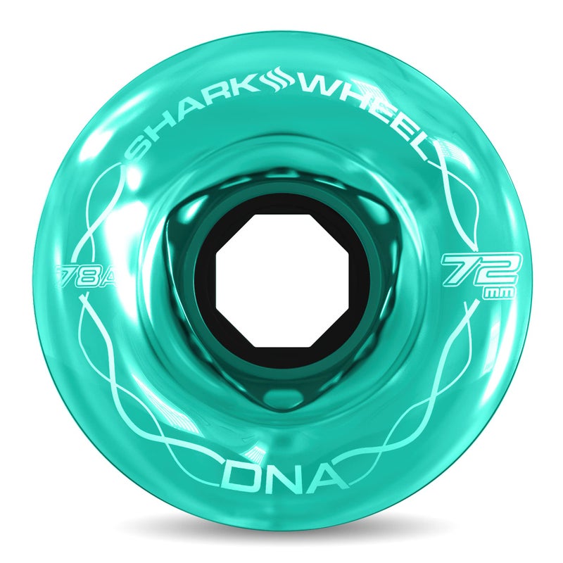 Shark Wheel 72mm 78a Longboard Cruising Wheels  DNA Formula  Set of 4 Wheels (.Transparent Emerald.  72mm) - Image 2